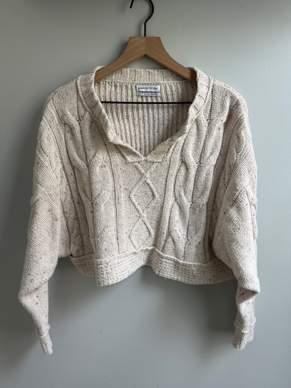 URBAN OUTFITTERS Hazel Notch Neck Cable Knit Sweater XS - Picture 2 of 7